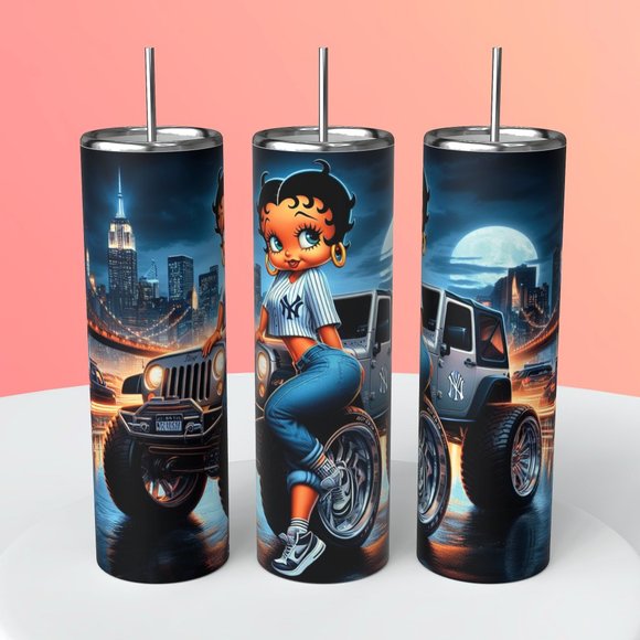 NYC Betty Boop 20oz Skinny Tumbler - Picture 1 of 4